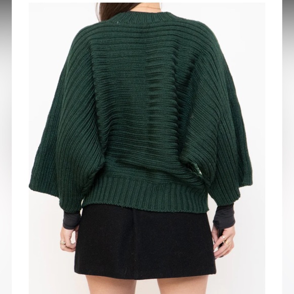 Vintage Green , Gold Ribbed Knit Sweater - Picture 6 of 6